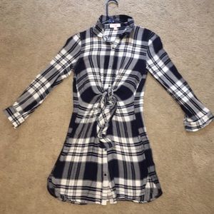 Girls black and white, plaid dress